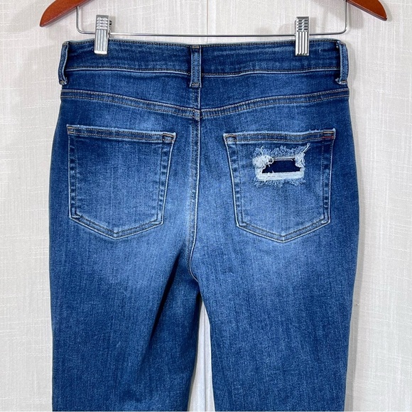 Maurice’s High Rise Button Fly Cropped Ankle Raw Hem Distressed Jeans Sz 10 - Picture 12 of 16